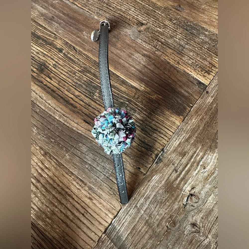 Floral Dog Collar with Multicolor Flower